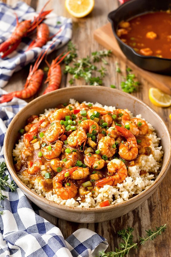 cajun crawfish etouffee dish
