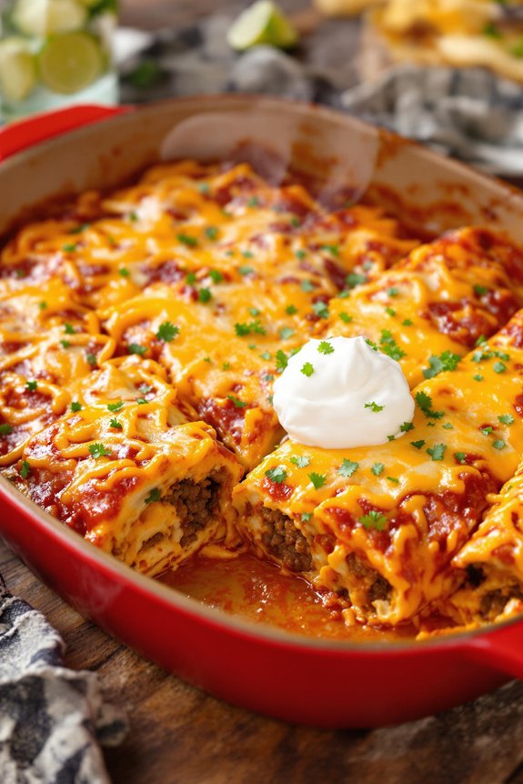 cheesy beef enchilada delight