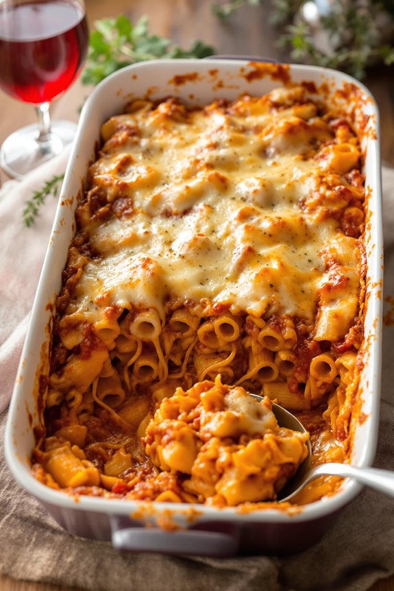 cheesy italian mostaccioli recipe
