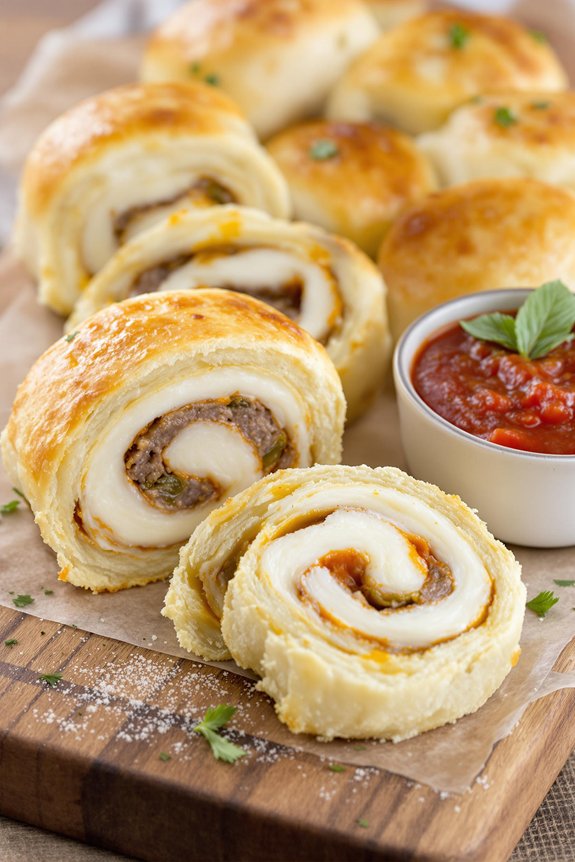 cheesy italian sausage rolls