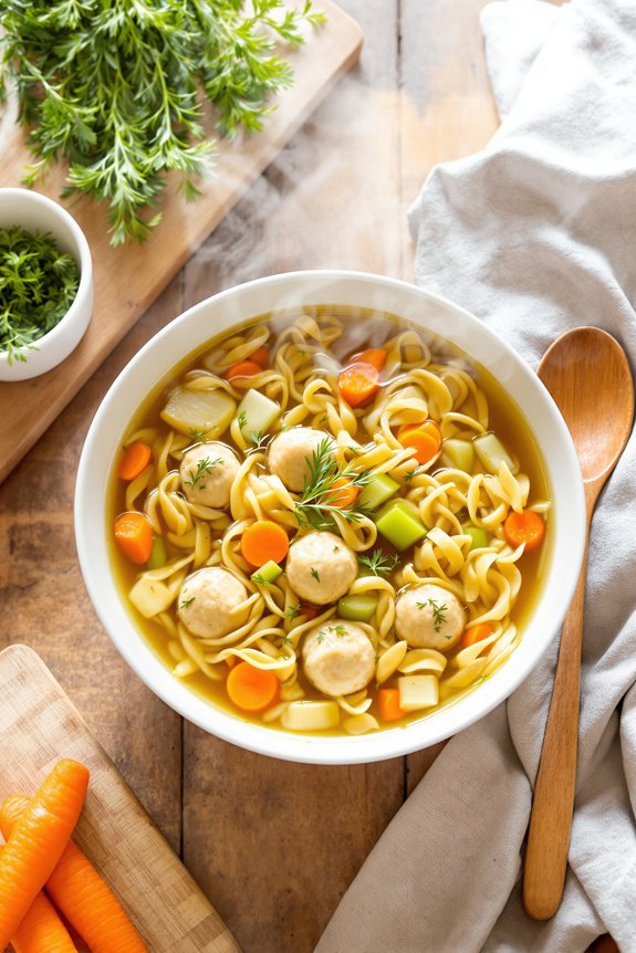 chicken meatball noodle soup