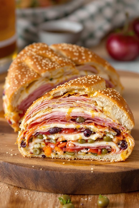 classic new orleans muffaletta assembly