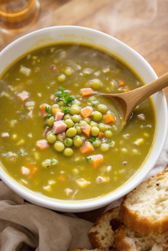 cozy split pea soup