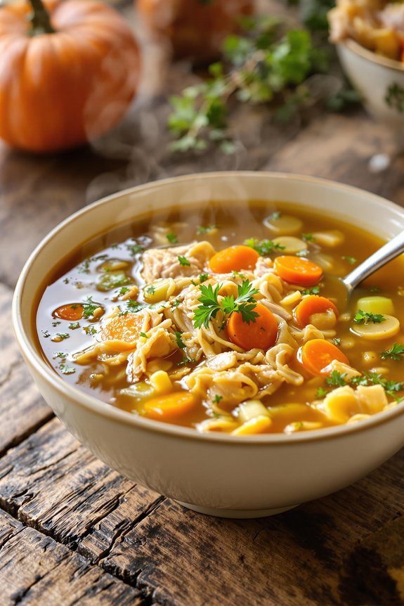 cozy turkey carcass soup