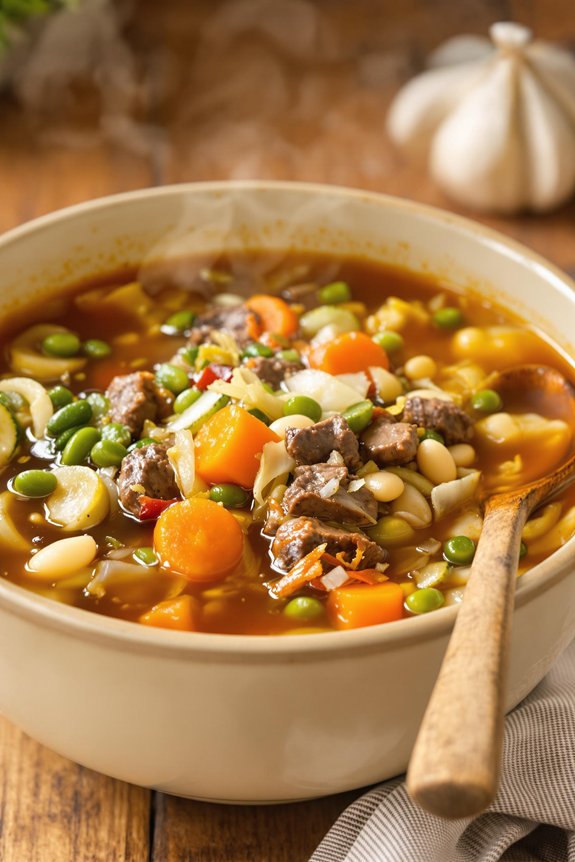 cozy vegetable beef soup