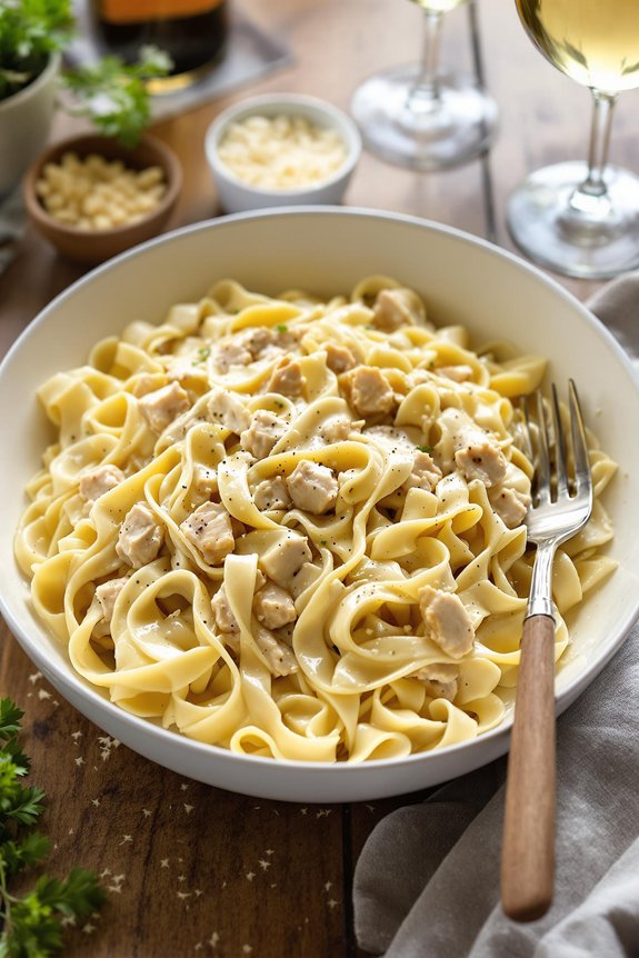 creamy chicken fettuccine alfredo