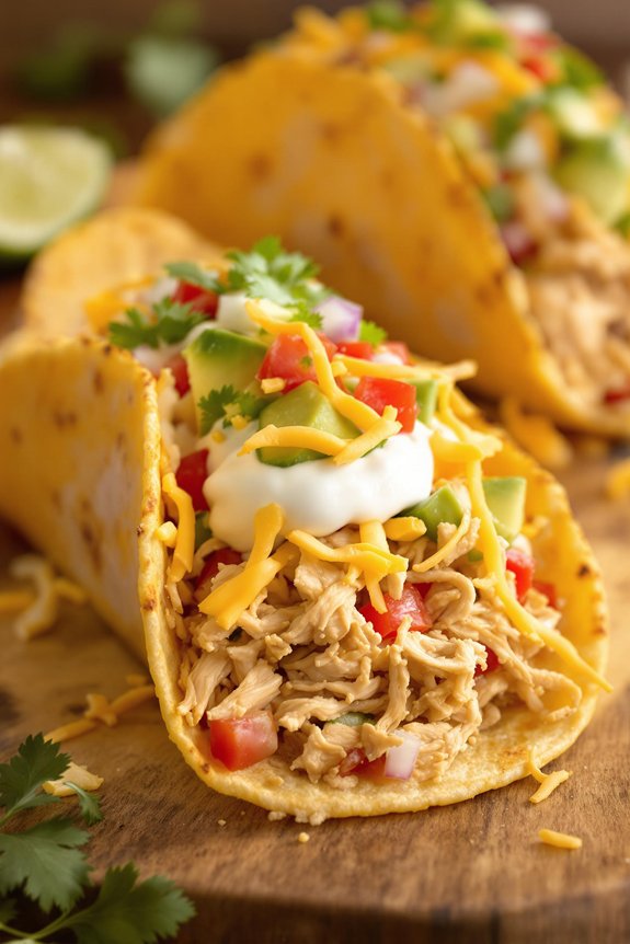 creamy chicken taco preparation