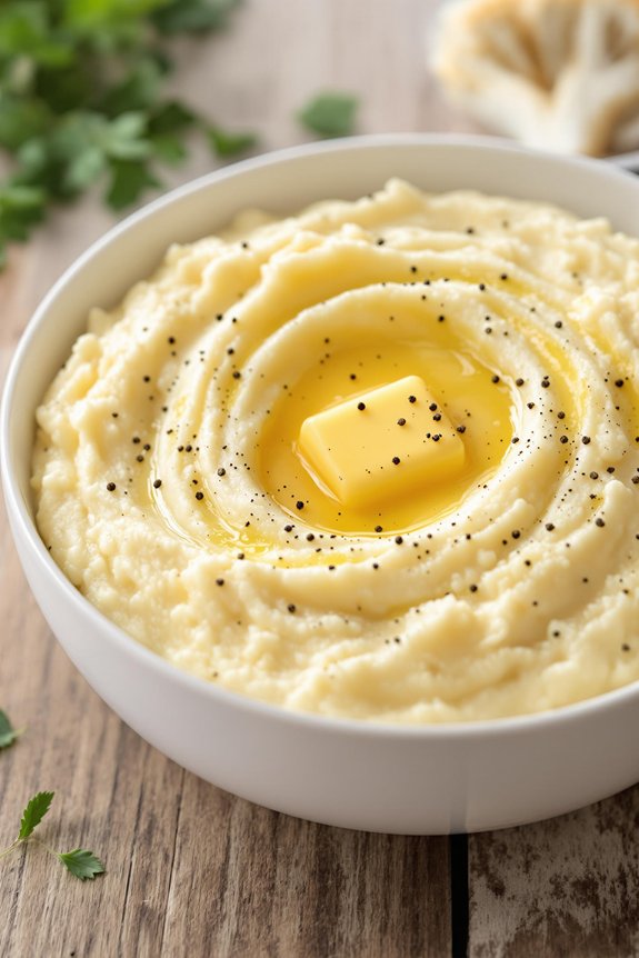 creamy garlic mashed cauliflower