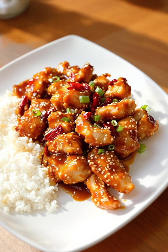 crispy chicken with spicy sweet sauce