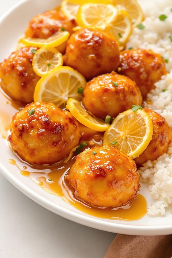 crispy lemon glazed chicken balls