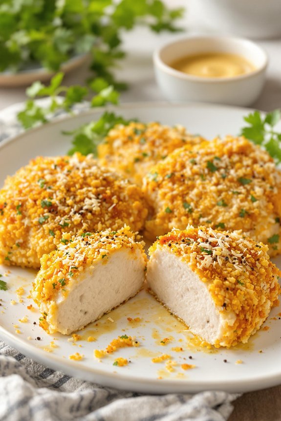 crispy parmesan crusted chicken thighs