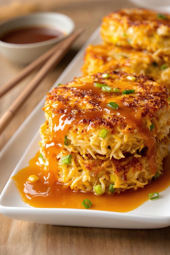 crispy ramen egg patties