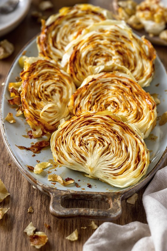 crispy sweet roasted cabbage wedges