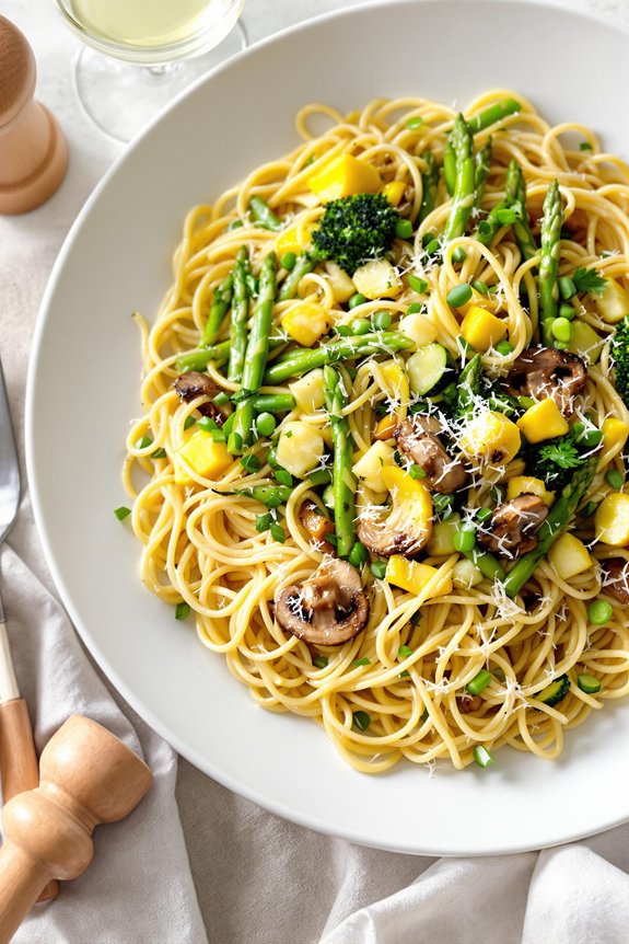 fresh vegetable pasta dish