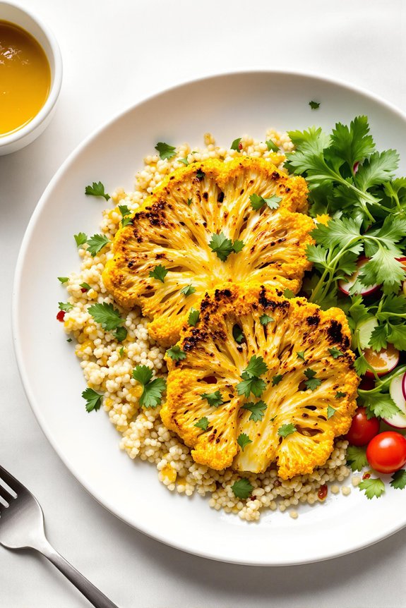 golden turmeric garlic cauliflower
