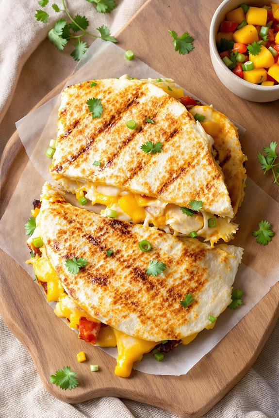 grilled cheesy chicken quesadilla