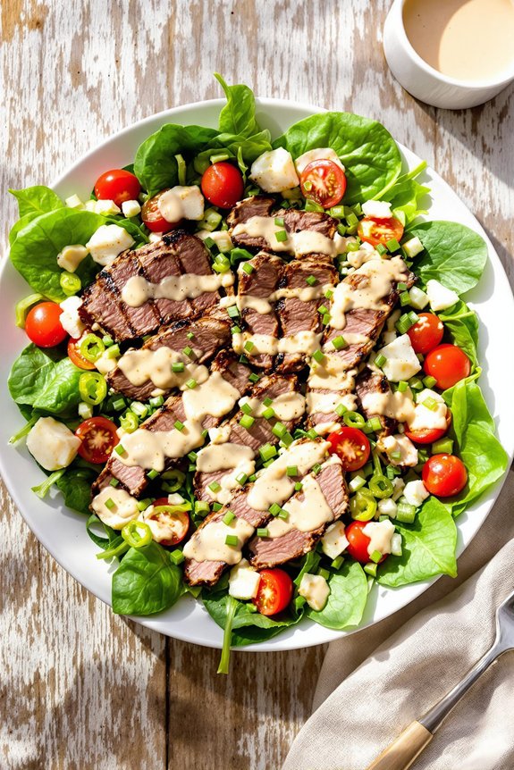 grilled steak spinach salad