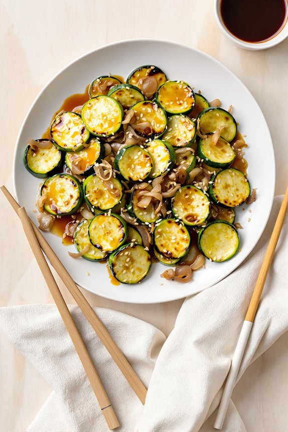 grilled zucchini with asian flavors