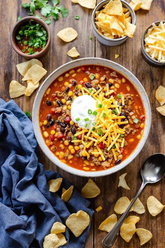 hearty bean taco soup
