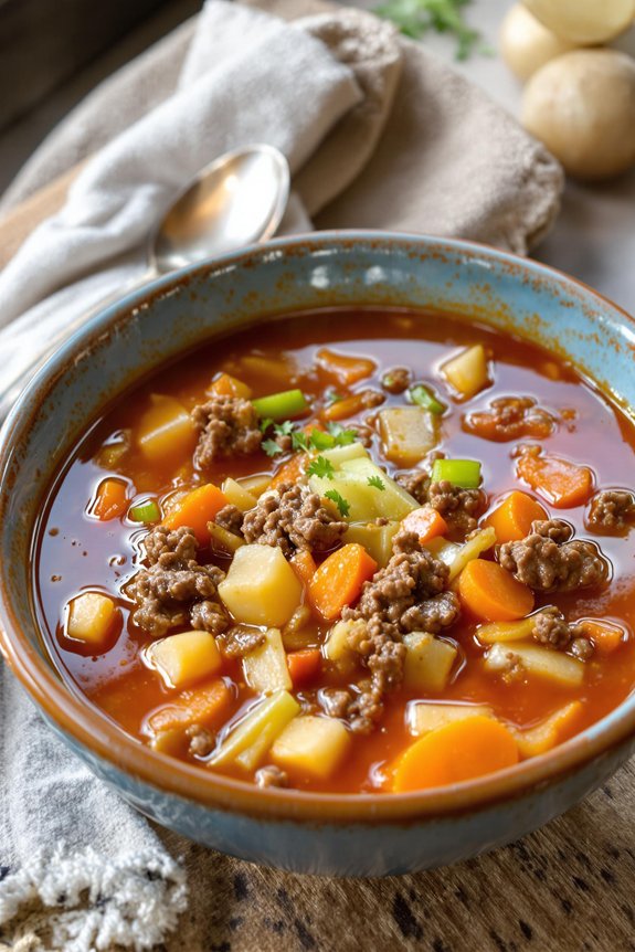 hearty homemade hamburger soup