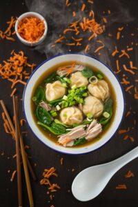 homemade asian wonton soup