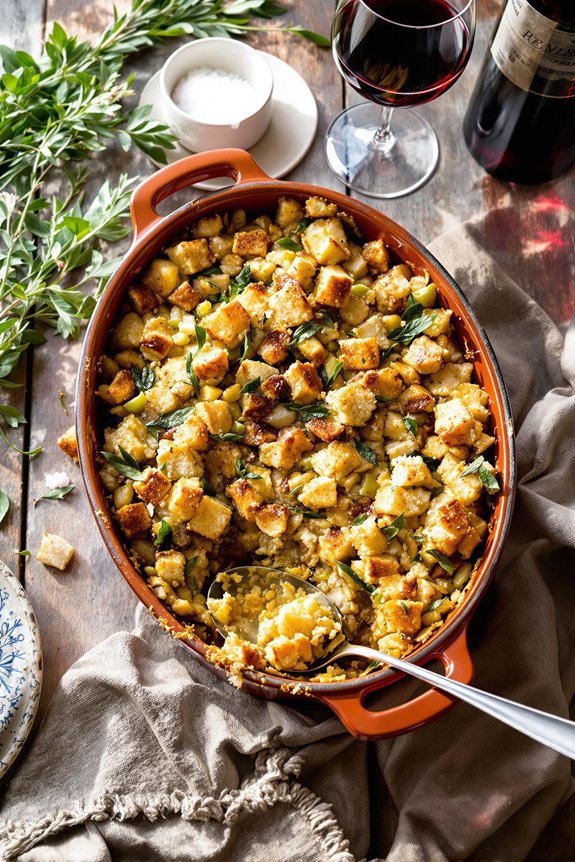 homemade holiday sausage stuffing