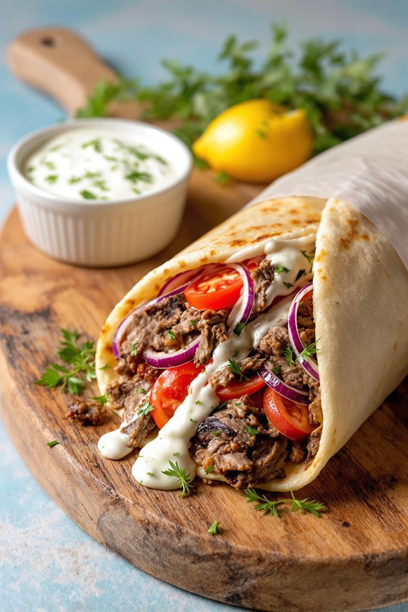 homemade mediterranean gyro preparation