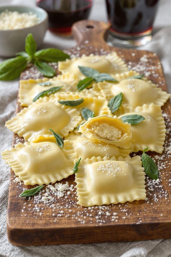 homemade rustic italian ravioli