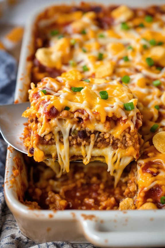 layered mexican enchilada bake