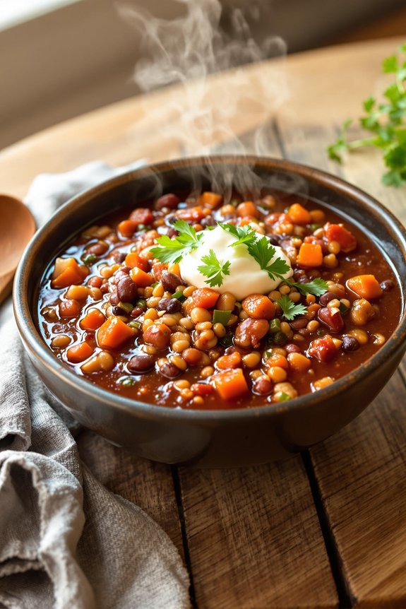 meatless chili with bulgur