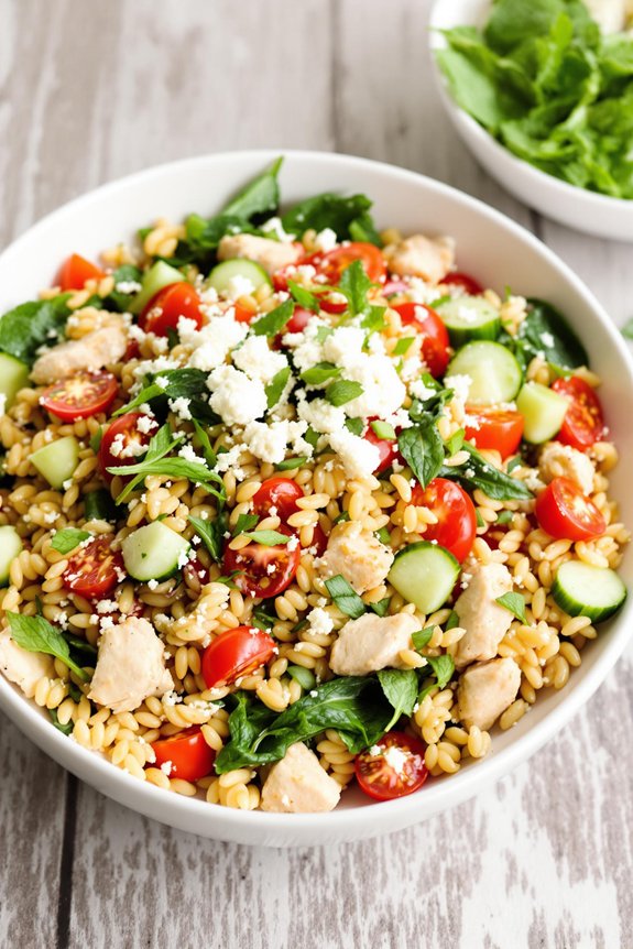 mediterranean chicken orzo salad
