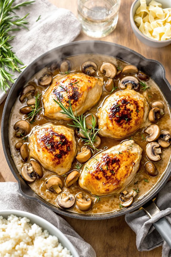 one pan chicken mushroom skillet