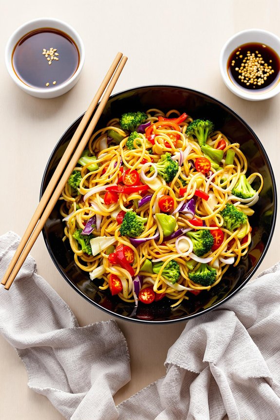 quick asian veggie noodles
