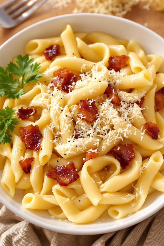 rich creamy carbonara dish