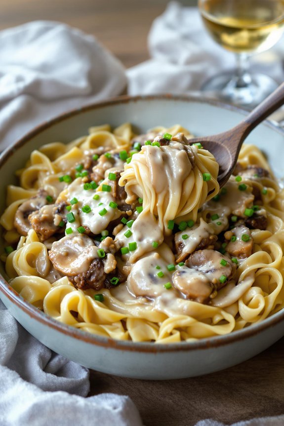 rich hearty beef stroganoff
