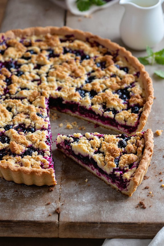 rustic blueberry crumble tart