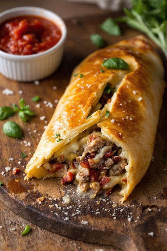 rustic italian sausage calzone