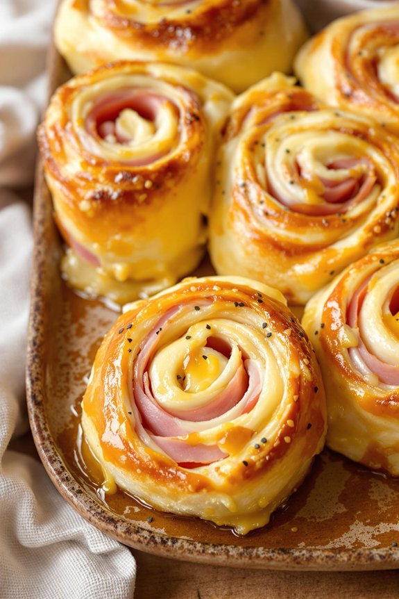savory ham and cheese wraps