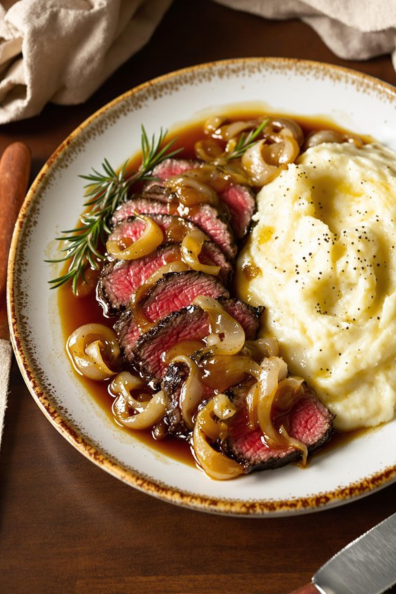 sirloin steak with onions