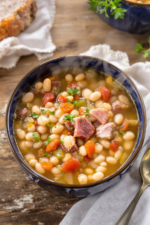 slow cooked navy bean soup