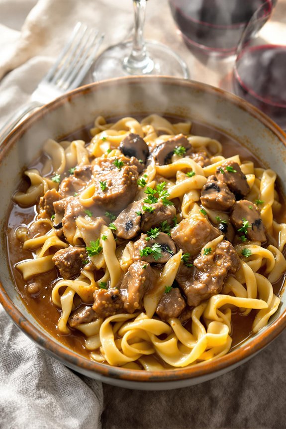slow cooker beef stroganoff recipe