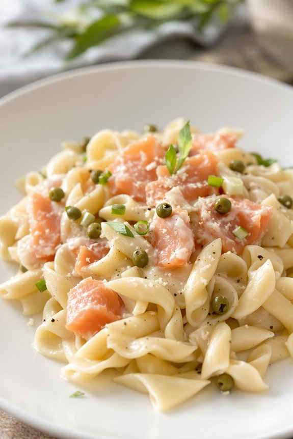 smoked salmon garlic pasta recipe