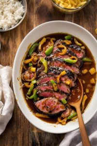 tender flavorful peppered steak