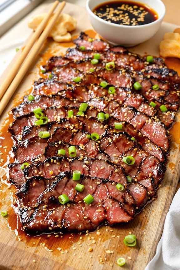 tender marinated beef dish
