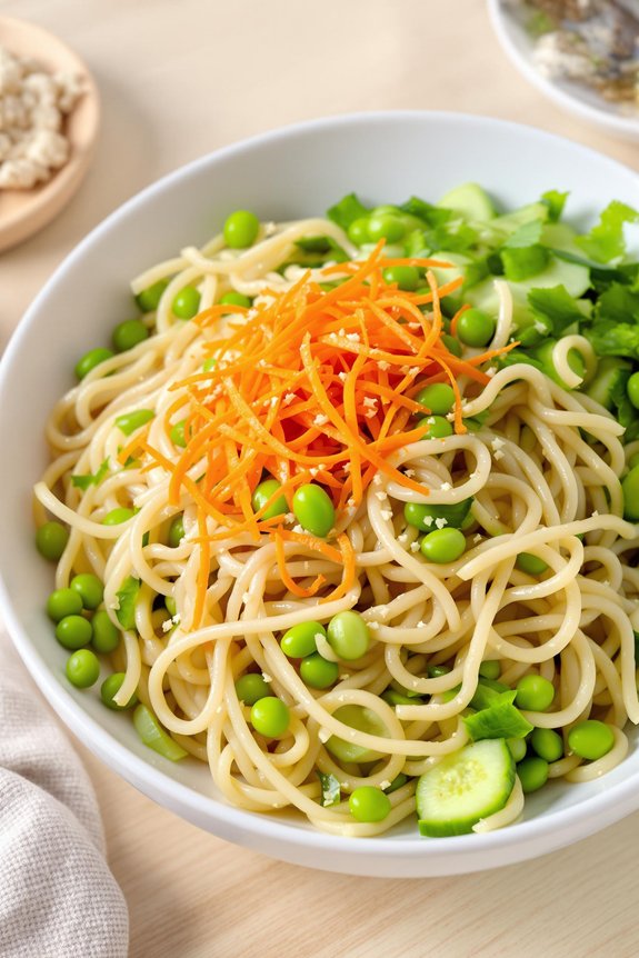 udon noodle salad preparation