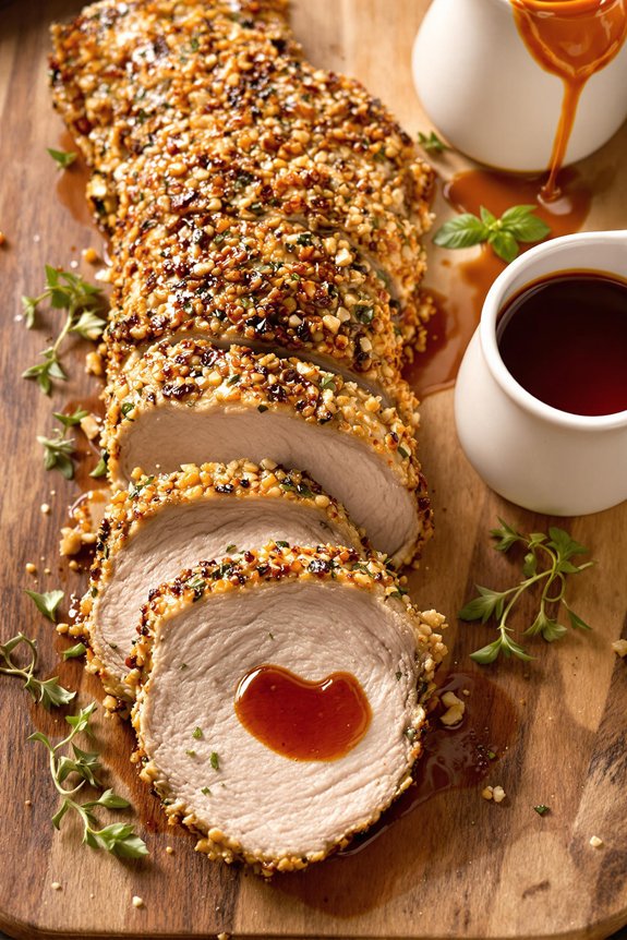 wine infused crunchy pork loin