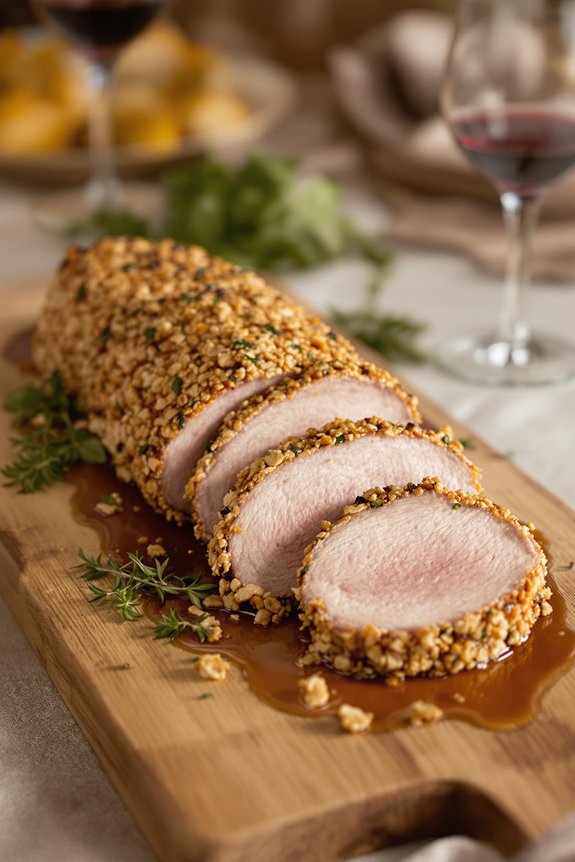 wine infused crunchy pork loin