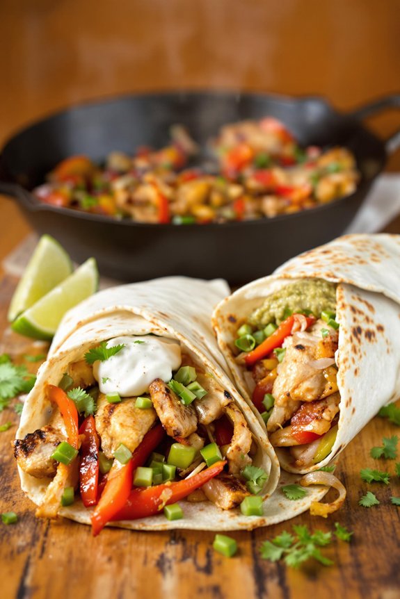 zesty garlic lime chicken fajitas